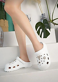 Cross Terlik Beyaz Unisex Tam Ortopedik Deniz Havuz Doktor Hemşire Aşcı Labaratuvar Terlik Günlük