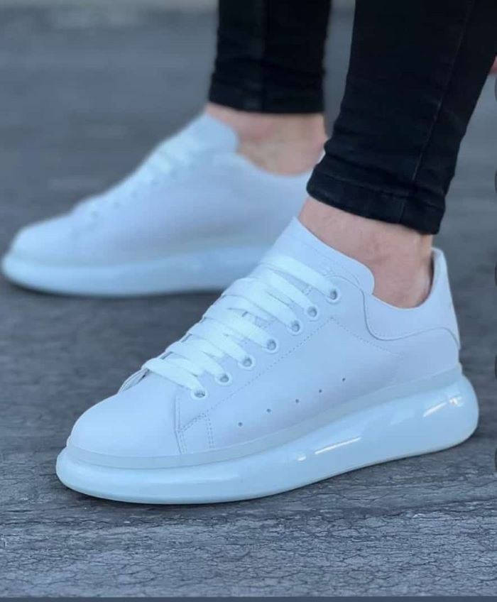 Sneaker Unisex Alexander Mcqueen Kalın Taban Günlük Spor Yürüyüş Ayakkabı Şeffaf Taban Beyaz