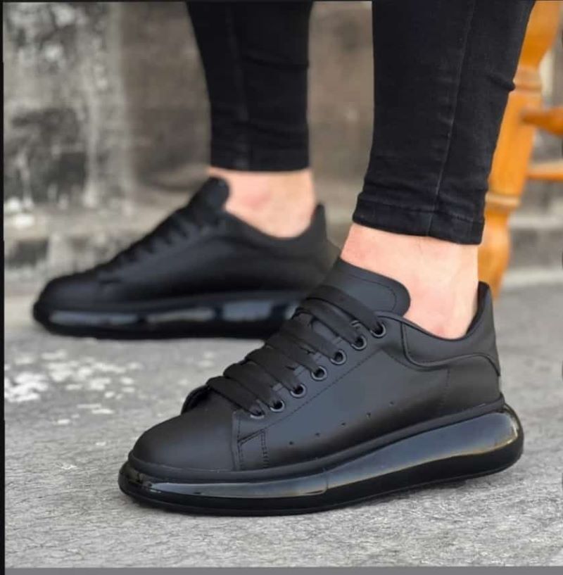 Sneaker Unisex Alexander Mcqueen Kalın Taban Günlük Spor Yürüyüş Ayakkabı Şeffaf Taban Siyah