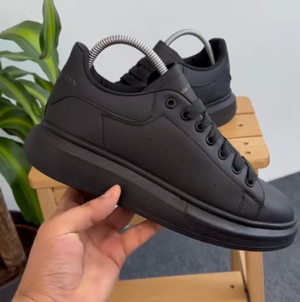 Sneaker Unisex Siyah Alexander Mcqueen Kalın Taban Günlük Spor Yürüyüş Ayakkabı
