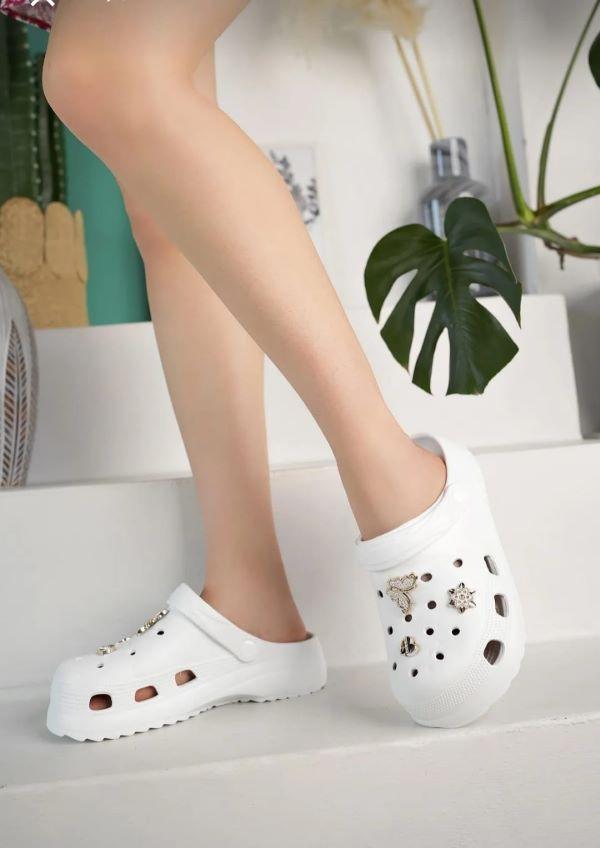 Cross Terlik Beyaz Unisex Tam Ortopedik Deniz Havuz Doktor Hemşire Aşcı Labaratuvar Terlik Günlük